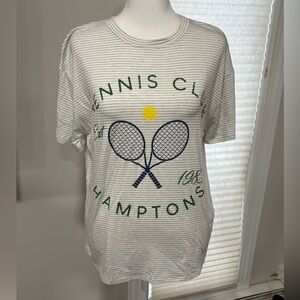 Tennis Club Hamptons striped t shirt size S